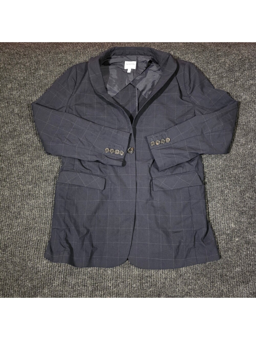 Armani Collezioni Women's Navy Blue Checked Blazer Size 14